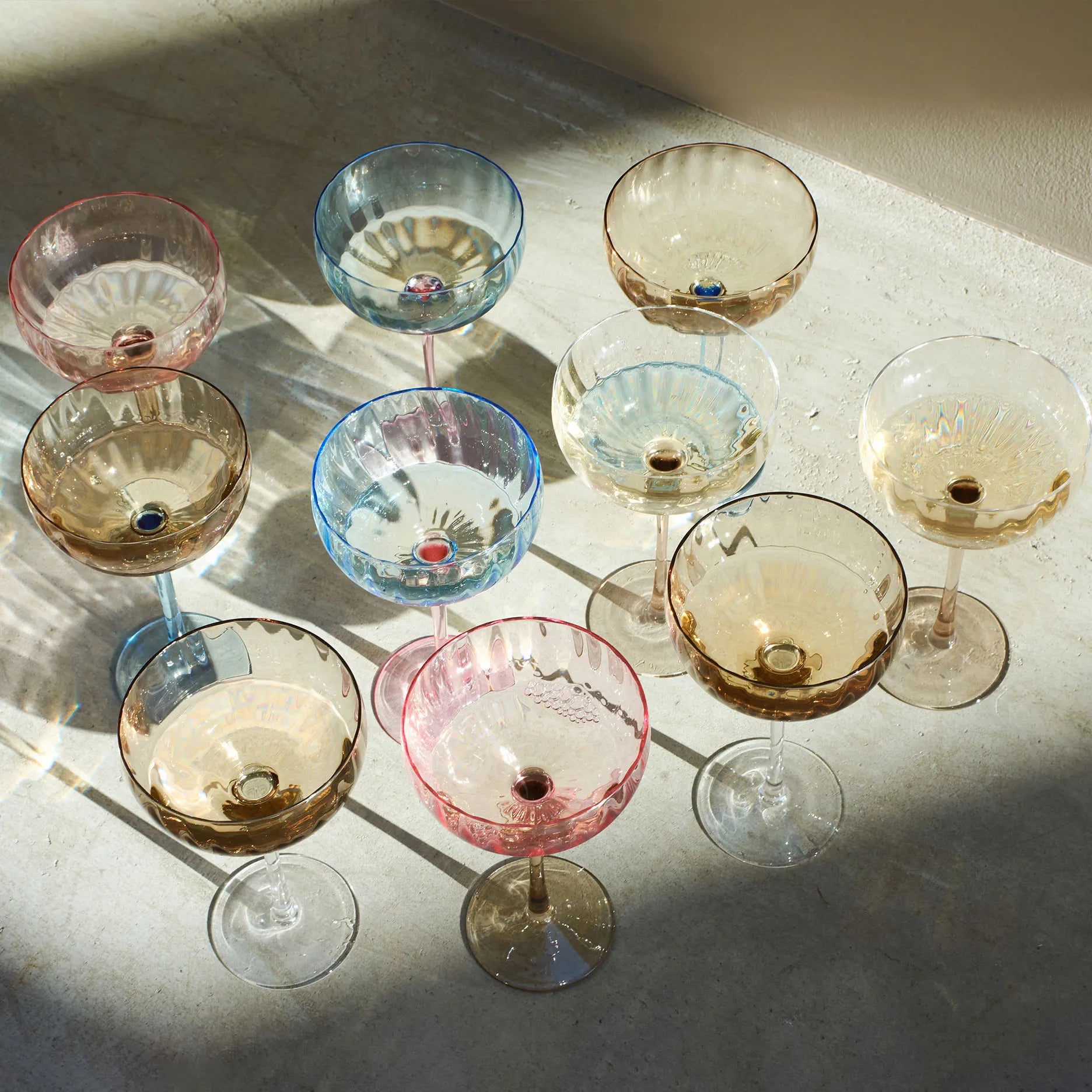 Candy Champagnerglas Braun/Blau